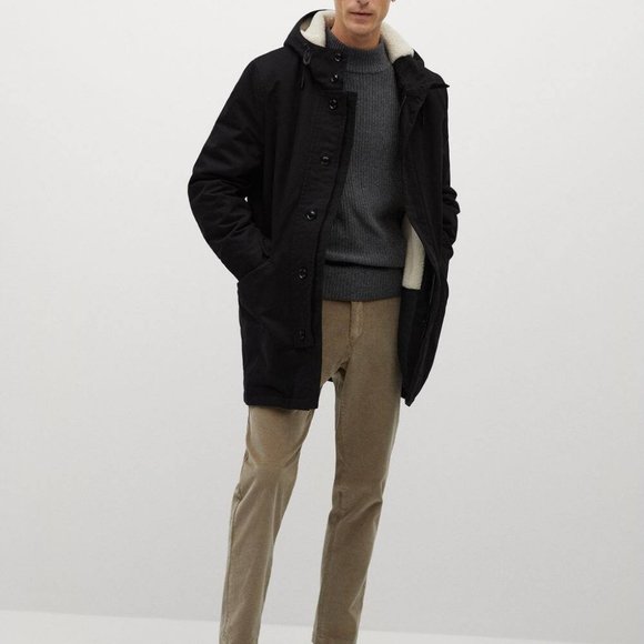 Mango Faux shearling-lined quilted parka (Small) Men's - Picture 3 of 10